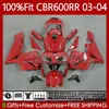 Glossy Red Injection Body Fory For Honda CBR 600 RR F5 CC 600F5 CBR600RR 03 04 هيكل السيارة 71NO.52 CBR600F5 CBR 600RR 600CC 2003 2004 CBR-600 CBR600 RR 03-04 OEM FLATING