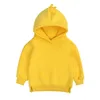 Sweat à capuche pour bébés filles et garçons, pull polaire d'automne avec dinosaure, vêtements de printemps solides pour bébés garçons