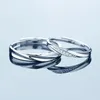 Romantique 100% S925 Couple anneau ouverture Réglable Bijoux accessoires Pour Femme Homme Mariage Anniversaire Cadeaux Fine Anneau