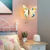 현대 미니멀리스트 거실 벽 램프 크리 에이 티브 어린이 침실 LED 나비 벽 조명기구 노르딕 침대 옆 램프 성격 욕실 거울 조명