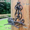 Suporte de mangueira de ferro fundido pequeno equipamentos metal corda cabide cabide stand rack pássaros pássaros tap jardim pátio pátio jardim casa montagem parede decoração ornamento antigo marrom