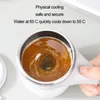 Elektriska värmemuggar 380ml Automatisk blandningskopp Magnetisk självomrörande mugg rostfritt stål Kaffe Mjölkmixer Smart Mixer Vattenbott ZL0395