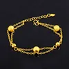 Chaîne de poignet courte perles design or jaune 18 carats rempli de mode femmes Bracelet bijoux cadeau