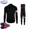 Rapha Zespół Zimowy Kolarstwo Jersey Zestaw Mężczyzna Thermal Polece Koszule Z Długim Rękawem Koszule Spodnie Bib Zestawy Rower Mountain Backing Rower Sportowy Garnitury S21050762 \ t