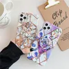 Electroplating Marble Phone Cases for iPhone 12 11 Pro XS Max XR 6 7 8 Plus Flower Patterns Samsung S20 Ultra S10 A20 A50 NOTE10