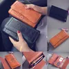 Brieftaschen Frauen Hohl Boho Leder Weibliche Casual Handtaschen Dame Feste Kupplung Taschen Telefon Karte Halter Lange Geldbörse Paar 2021