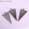 Pendentif Colliers 6pcs, couleur argent antique pavé clair CZ cristal pendentifs géométriques bijoux de mode chaîne en métal cadeau vintage pour femmes hommes