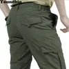 Hombres ejército militar ligero táctico multi bolsillo pantalones de carga al aire libre casual transpirable impermeable pantalones masculinos de secado rápido 211013