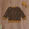 0-3Y automne hiver enfant en bas âge bébé enfant filles garçons léopard sweats à manches longues lettre MAMA'S MINI vêtements décontractés 210515