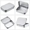 2021 NIEUWE 12 STKS / SET KLEINE Metalen Tin Zilver Opbergdoos Case Organizer voor Money Coin Candy Key 9.5 * 6 * 2cm