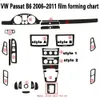 車のスタイリング3D 5Dカーボンファイバーカーの内部センターコンソールの色変更成形ステッカーデカールPassat B6 2007-2011