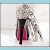سلاسل المفاتيح أزياء Aessories 3D أحذية المفاتيح حامل سلاسل حذاء عالية الكعب سحر حقيبة اليد راينستون ديكور الصندل Keyring Jewe