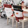 Sandalye Xmas MR ve MRS Noel Baba Noel Yemek Yemeği Masa Arka Kapak Dekorasyon Hediye Dokumasız