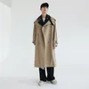 IEFB / abbigliamento da uomo Finto trench in due pezzi di media lunghezza coreano alla moda giacca a vento sopra il ginocchio primavera cappotto lungo allentato 9Y4089 210524