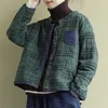 autumn winter short topcoat women thin jacket fashion standing collar latticed retro outwear 211014