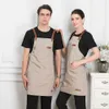 Unisexe Mode Chef Cuisinier Cuisine Tablier Café Coiffeur Sans Manches Travail Uniforme Bavoir Vêtements Antifouling Tabliers 210629