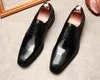 Черный кофейный цвет мужская обувь кожаный оксфорд броги кружевные формальные туфли натуральная кожа свадебные деловые люди роскошные одежды