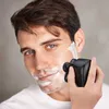男性グルーミングキットウェットドライ電気シェーバーひげの三量体ヘアトリマー電気かみそり充電式ハゲ剃り機LCDディスプレイP0817