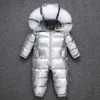 Комбинезоны 2021 рожденные Baby Baby Costume Girl Tomber Одежда вниз комбинезон мальчиков толстый фруктивный зимний теплый водонепроницаемый лыжный костюм одежда