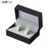 SAVOYSHI Pineapple Cufflinks for Mens High Quality Enamel Novel Fruit CuffLink Brand Jewelry Lawyer Gift Gemelos