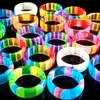 Bulk lots 100pcs Beautiful Resin Acrylic Rings 7mm Colorful Charm Rings for Women Transparent Candy Color Girls Party Jewelry235j