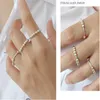 Anéis de grânulos geométricos para mulheres meninas fina prata esterlina 925 jóias simples anel irregular tamanho 10/12/14