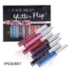 HANDAIYAN Sip Glitter Flip Matte Pearlescent Lip Gloss Tazza antiaderente Diamante 7 pezzi/set nutriente