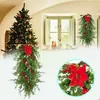 装飾的な花の花輪のシミュレーションクリスマスツリー逆さまに逆さまのドアパーティーの装飾ホームウィンドウの装飾結婚式イヤーGA L2P5