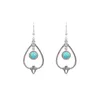 Bohemian Style Turquoise Dangle Chandeliers Earrings Exaggerated Stone Ear Hooks Hoop Earings Jewelry Manufacturers Wholesale