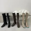 Boots Med Heel Women's Rubber Shoes Rain Leather PU Fabric Rome Basic Hoof