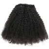 Mongolian Afro Kinky Curly Clip In Human Hair Extensions 120g/set 8pcs 4B 4C Curl Hair Bundles Natural Color Clips ins