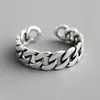 Ancient Silver Chain Band Ring Finger Open Adjustable rings for women fashion jewelry will and sandy