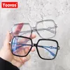 Marca de gafas de sol de moda Yoovos Marco de gafas de gran tamaño Mujeres 2021 anteojos para la óptica Diseñador de marca de la marca Anti Azul Light