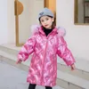 Manteau de coton brillant pour enfants épaissi brillant vêtements chauds veste d'hiver filles parkas à capuche épais vers le bas rembourré combinaison de neige TZ701 H0909