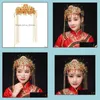 Wedding Hair Jewelry Costume HEDDRESS Stylizacja Phoenix korony korony Zespoły Tiary Hairgrips Headpies Pałąk głowa dostawa 2021 QM