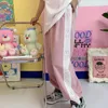 QWEEK Kawaii Joggers Soft Girl Style Pantalon de sport pour femme Harajuku Pantalon large rose Femme Cartoon Oversize Pantalon de survêtement coréen 210721