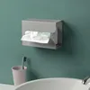 Vävnadslådor servetter väggmonterade lådor pappersrullhållare plast självhäftande kök badrum toalettfodral familj våtvetter