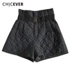 Chicever coréen shorts pour femmes taille haute ceintures poches minimalisme plus taille coton lâche court femme mode vêtements 210719