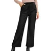 Pantalon Femme Capris #57 Cuir Femme Taille Haute Pantalon Lâche Moto Jambe Droite Large Pantalon Cuir Femme