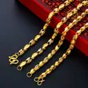 Kubanische Cool Torsad Herren-Halskette, 24 Karat reines Gold, 60 cm Hals-Ras-Kette, modische lange Halskette, Schmuck, Q0809