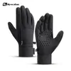 Inverno Uomo Donna Sci Guanti da neve Impermeabile Ciclismo Dito pieno Caldo pile termico con piccola tasca con cerniera 220106