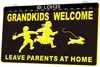 LC0123 Grandkids Welcome Leave Parents at Home Kinderlichtschild 3D-Gravur