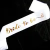 160 * 9.5cm noiva de fita de cetim para ser faixa com anel de diamante bachelorette festa de festa de festa de festa de casamento nupcial preto com ouro