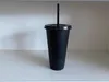 Patroonaanpassing 24oz plastic mokken Tumbler Herbruikbaar Doorzichtig drinken Platte bodem Pijlervorm Deksel Strobekers mok Het nieuwe hete product voor directe verkoop in de fabriek