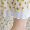 Johnature verano coreano retro moda punto floral estampado con cuello en v vestidos de manga corta simple suelto cómodo vestido de mujer 210521