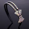 Podwójny rząd łuk Rhinestone Hairbands Niepoślizgowe Bezel Hoop Hoop Crystal Headband dla kobiet Zespoły do ​​włosów Opaski Akcesoria do włosów