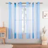 Modern Sheer Tenda Tenda Tulle Tenda per Camera da letto Soggiorno Casa Decortive Stripe Voile Tenda da cucina per finestra 210913