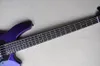 ファクトリーカスタムメタルパープル5ストリングエレクトリックベースギター24 FRETSBLACK HARDWARESROSEWOOD FRETBOARDOFFERカスタマイズ5690095