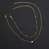 Nuova collana girocollo multistrato con cuore piccolo e luna per le donne regalo di gioielli con ciondolo a catena corta color oro