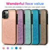 high-end PU leather phone cases for iPhone 12ProMax 11 X XS XSMAX 7 8 6 Samsung S21 Plus S20 Ultra button wallet type multi-function card holder